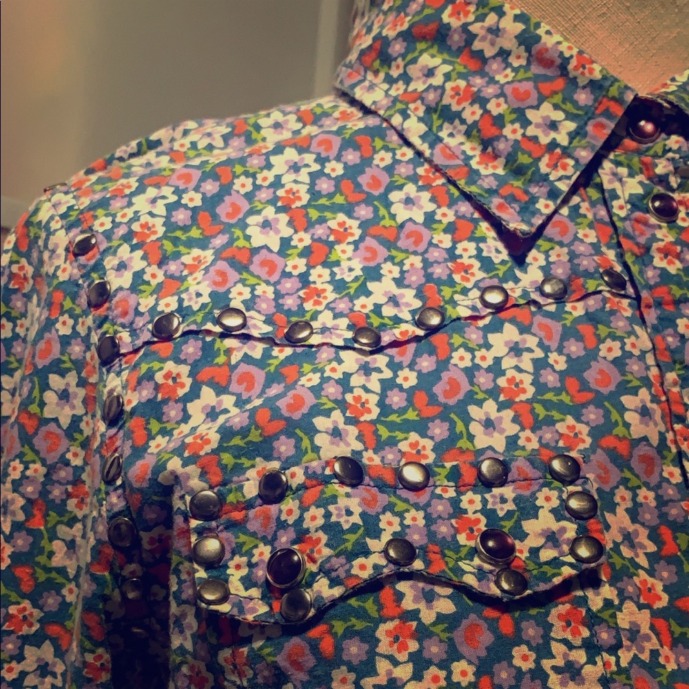 Floral button down shirt
